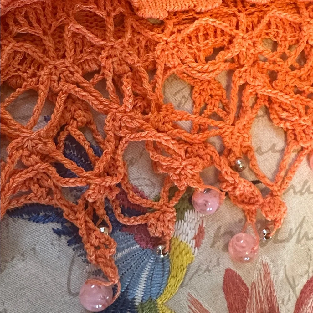 Zara Cropped Crochet Beaded Sweater - Picture 7 of 7